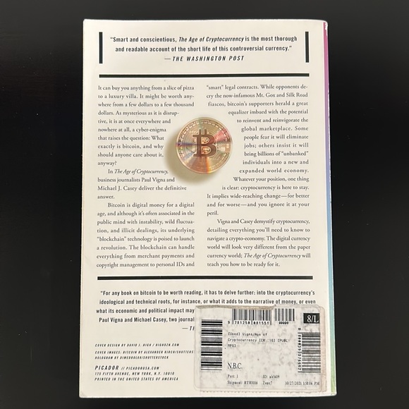 Paperback book: The Age of Cryptocurrency by Paul Vigna, Michael J Casey Used π - Picture 2 of 13